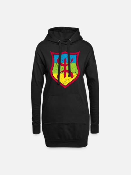 Amazigh - Hoodie-Kleid - Schwarz