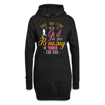 Running Runner Half Marathon Girl - Hoodie-Kleid - Schwarz - Vorne