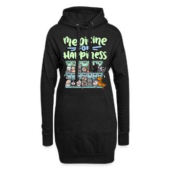 Ma pilule Happy Medicine Every Day - Sweat-shirt à capuche long Femme - noir - Devant