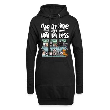 Ma pilule Happy Medicine Every Day - Sweat-shirt à capuche long Femme - noir - Devant