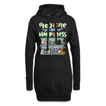 Ma pilule Happy Medicine Every Day - Sweat-shirt à capuche long Femme - noir - Devant