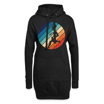Coureur de course Semi-Marathon Rétro - Sweat-shirt à capuche long Femme - noir - Devant
