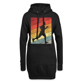 Coureur de course Semi-Marathon Rétro - Sweat-shirt à capuche long Femme - noir - Devant