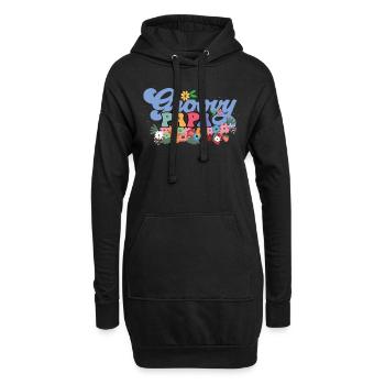 Groovy Papa Garten Pflanze Blumen Blumendekor - Hoodie-Kleid - Schwarz - Vorne