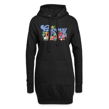 Groovy beau-père plante de jardin fleurs - Sweat-shirt à capuche long Femme - noir - Devant