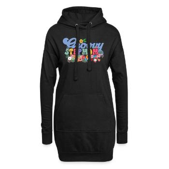 Groovy Stiefmutter Garten Pflanze Blumen - Hoodie-Kleid - Schwarz - Vorne