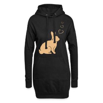 Rabbit Hearts - Easter Rabbit Hearts - Cute Rabbit - Hoodie-Kleid - Schwarz - Vorne