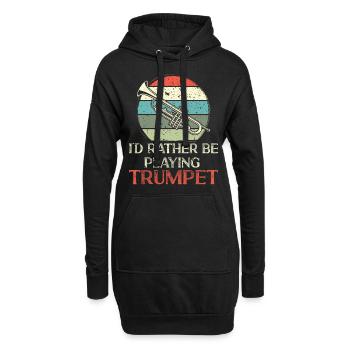 Trumpet Player Vintage Retro I'd - Hoodie-Kleid - Schwarz - Vorne
