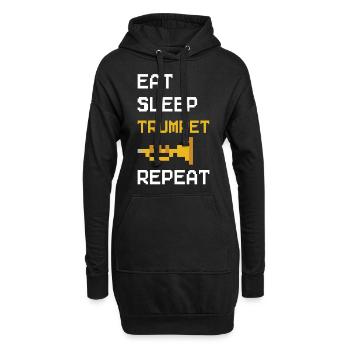 Trompettiste 8 Bit Retro Eat - Sweat-shirt à capuche long Femme - noir - Devant