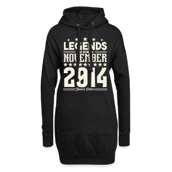 Legenden werden im November 2014 geboren.Geschenkjubiläum - Hoodie-Kleid - Schwarz - Vorne