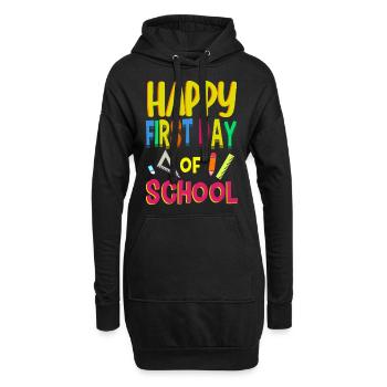 Happy First Day of School Back to School Teacher - Hoodie-Kleid - Schwarz - Vorne