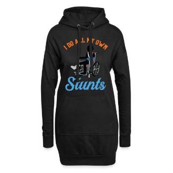 I Do All My Own Stunts - Hoodie-Kleid - Schwarz - Vorne