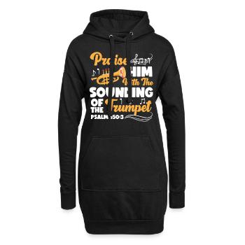 Trumpet Player Praise Him With The - Hoodie-Kleid - Schwarz - Vorne