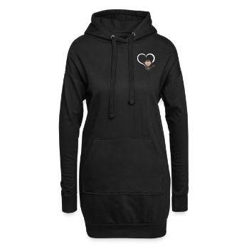 Singe mignon bébé orang-outan - coeur de singe - Sweat-shirt à capuche long Femme - noir - Devant