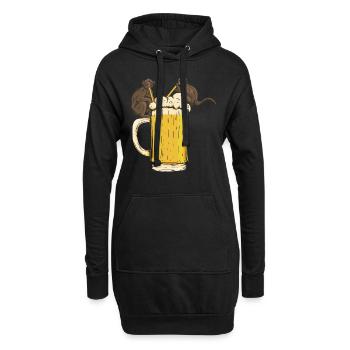 Singes à la bière Singe orang-outan Singe drôle - Sweat-shirt à capuche long Femme - noir - Devant