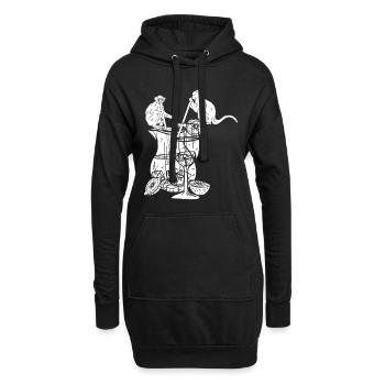 Orangutan Monkeys with Sangria - Funny Monkey - Hoodie-Kleid - Schwarz - Vorne