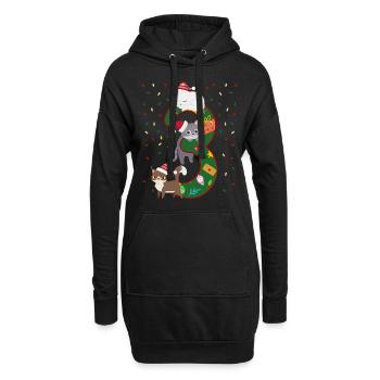 3 Jahre Alte Kinder Weihnachtsgeschenk Niedliche - Hoodie-Kleid - Schwarz - Vorne