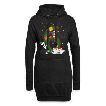 6 Jahre Alt Kinder Weihnachtsgeschenk Niedliche - Hoodie-Kleid - Schwarz - Vorne