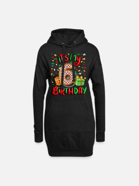 Es Ist Mein 6. Geburtstag Weihnachtsgeschenk 6. - Hoodie-Kleid - Schwarz