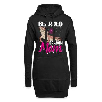 Bartagame Mama Echse Reptil Haustier Terrarium - Hoodie-Kleid - Schwarz - Vorne