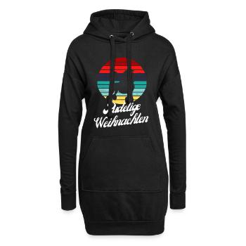 Pudelige Weihnachten Pudel Hundemotiv Weihnachten - Hoodie-Kleid - Schwarz - Vorne