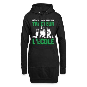 Né pour conduire un tracteur. Cadeau agriculteur. - Sweat-shirt à capuche long Femme - noir - Devant