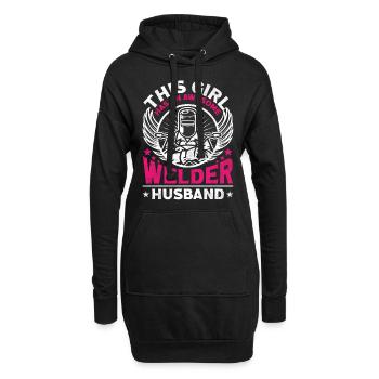 Soudeur Soudeur Femme Mari Ceci - Sweat-shirt à capuche long Femme - noir - Devant
