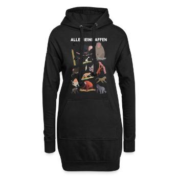 Schimpanse Affen - Alle Meine Affen - Orang-Utan A - Hoodie-Kleid - Schwarz - Vorne