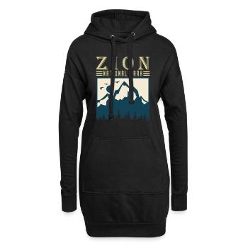 Zion National Park Utah Wandern Camping Outdoor - Hoodie-Kleid - Schwarz - Vorne