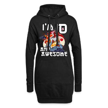 Ich Bin 10 Und Awesome Japanischer Karpfen Koi - Hoodie-Kleid - Schwarz - Vorne