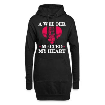 Welder Welding Girlfriend - Hoodie-Kleid - Schwarz - Vorne