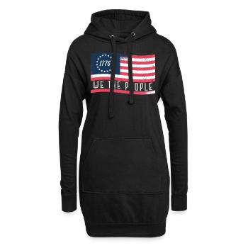 1776 Wir Das Volk Patriotisch Amerikanischer - Hoodie-Kleid - Schwarz - Vorne