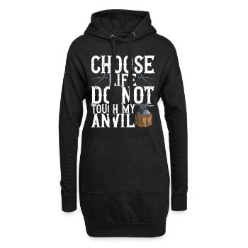 Enclume de forge forgeuse - Sweat-shirt à capuche long Femme - noir - Devant