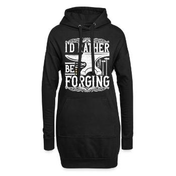 Blacksmith Forging Anvil - Hoodie Dress - black - Front