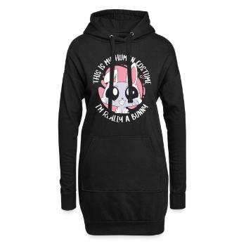 Lapin lapin animal de compagnie lapin - Sweat-shirt à capuche long Femme - noir - Devant