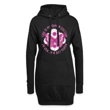 Schmetterling Monarchfalter Bunt Schmetterlinge - Hoodie-Kleid - Schwarz - Vorne