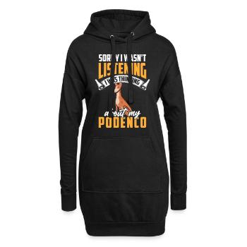 Podenco war abgelenkt spanischer Podenco - Hoodie-Kleid - Schwarz - Vorne