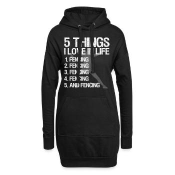Fechten Degen Fechtduell Geschenkidee - Hoodie-Kleid - Schwarz - Vorne