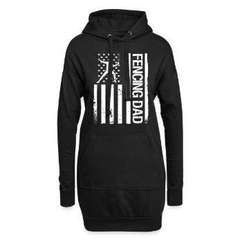 Fechten Degen Fechtduell Geschenkidee - Hoodie-Kleid - Schwarz - Vorne