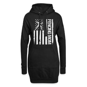 Fechten Degen Fechtduell Geschenkidee - Hoodie-Kleid - Schwarz - Vorne