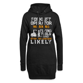 Certified Forklift Truck Operator - Hoodie-Kleid - Schwarz - Vorne