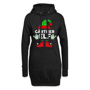 Weinachten Weihnachtself Gärtner Elf Elfen - Hoodie-Kleid - Schwarz - Vorne