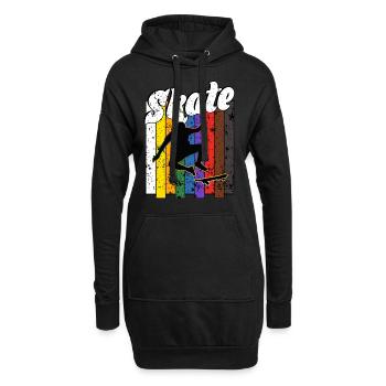 Skateboard Freestyle - Hoodie-Kleid - Schwarz - Vorne
