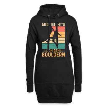 Bouldern Retro Berg Klettern Mir Reicht's ich geh - Hoodie-Kleid - Schwarz - Vorne