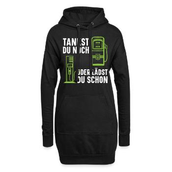 Elektro Auto Ladestation E-Auto Tankstelle - Elekt - Hoodie-Kleid - Schwarz - Vorne