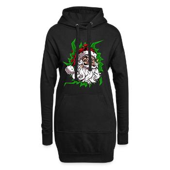 Weihnachtsmann frohe Weihnachten - Hoodie-Kleid - Schwarz - Vorne