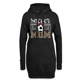 Maman de soccer - Sweat-shirt à capuche long Femme - noir - Devant