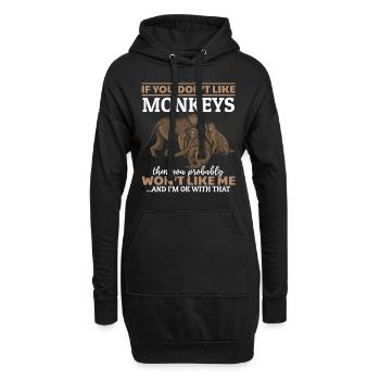 Orangutan Monkey Lover - Chimpanzee Orangutan Monk - Hoodie-Kleid - Schwarz - Vorne