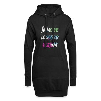 Immorr Loggorr Bleibm Wasserfarbe - Hoodie-Kleid - Schwarz - Vorne