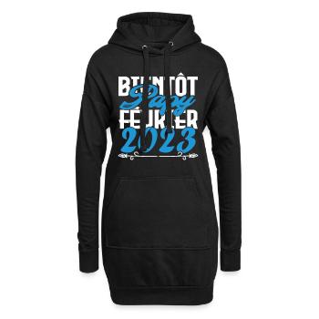 Cadeau Annonce grossesse bientôt Papy Février 2023 - Sweat-shirt à capuche long Femme - noir - Devant